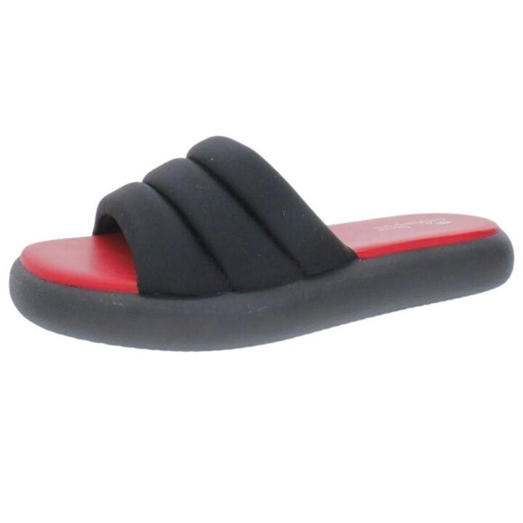 Aqua College Womens Simona Open Toe Pool Slides in Black, Size 9, Waterproof‎ - Picture 2 of 7